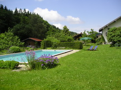 Der Garten mit Schwimmbad